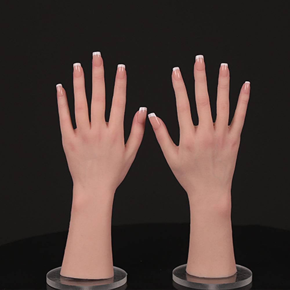 Silicone Female Hand Mannequin 1 Pair Life Size Hand Model Jewelry Display - SANBULE
