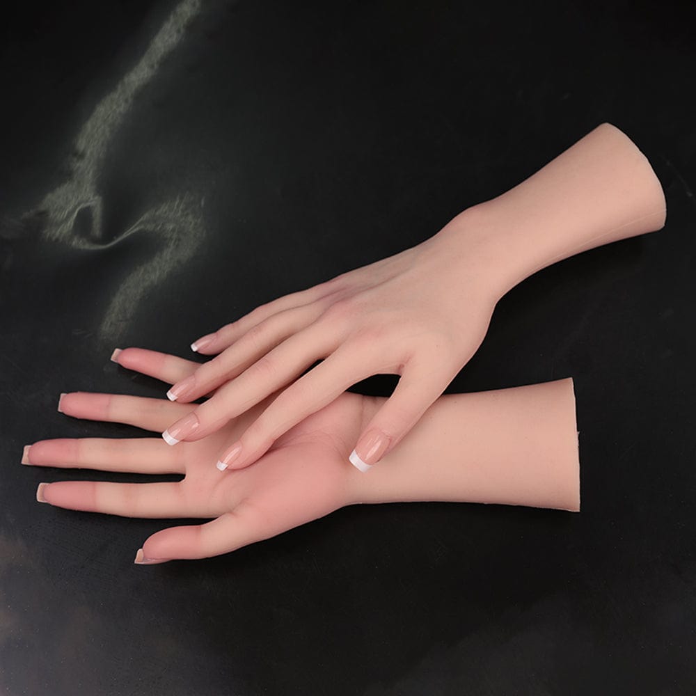 Silicone Female Hand Mannequin 1 Pair Life Size Hand Model Jewelry Display - SANBULE