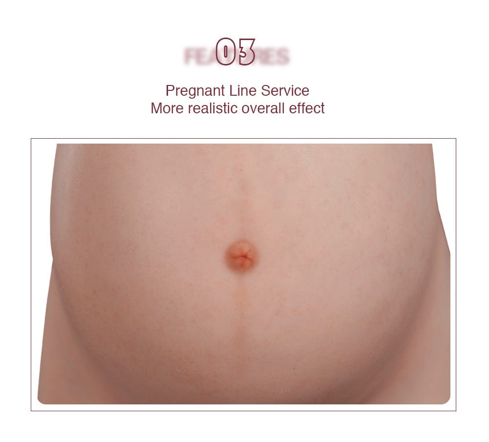 8th Realistic Silicone Fake Belly Artificial Soft Pregnancy Belly With Breasts For Crossdresser Shemale Belly Movie Prop - SANBULE