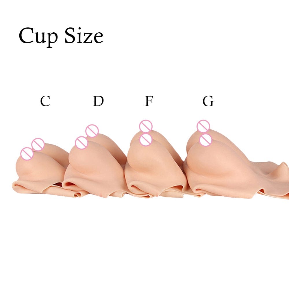 7th Plus size Oil Free Realistic Silicone Breast Forms Chest Plate - SANBULE