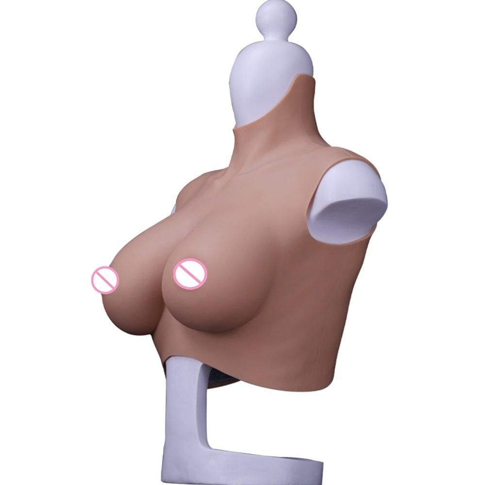 7th Plus size Oil Free Realistic Silicone Breast Forms Chest Plate - SANBULE