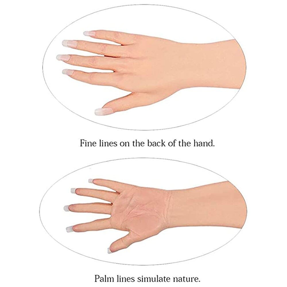 Artificial Skin Female Hand Silicone Crossdresser Gloves 1 Pair for Cosplay Corssdress - SANBULE