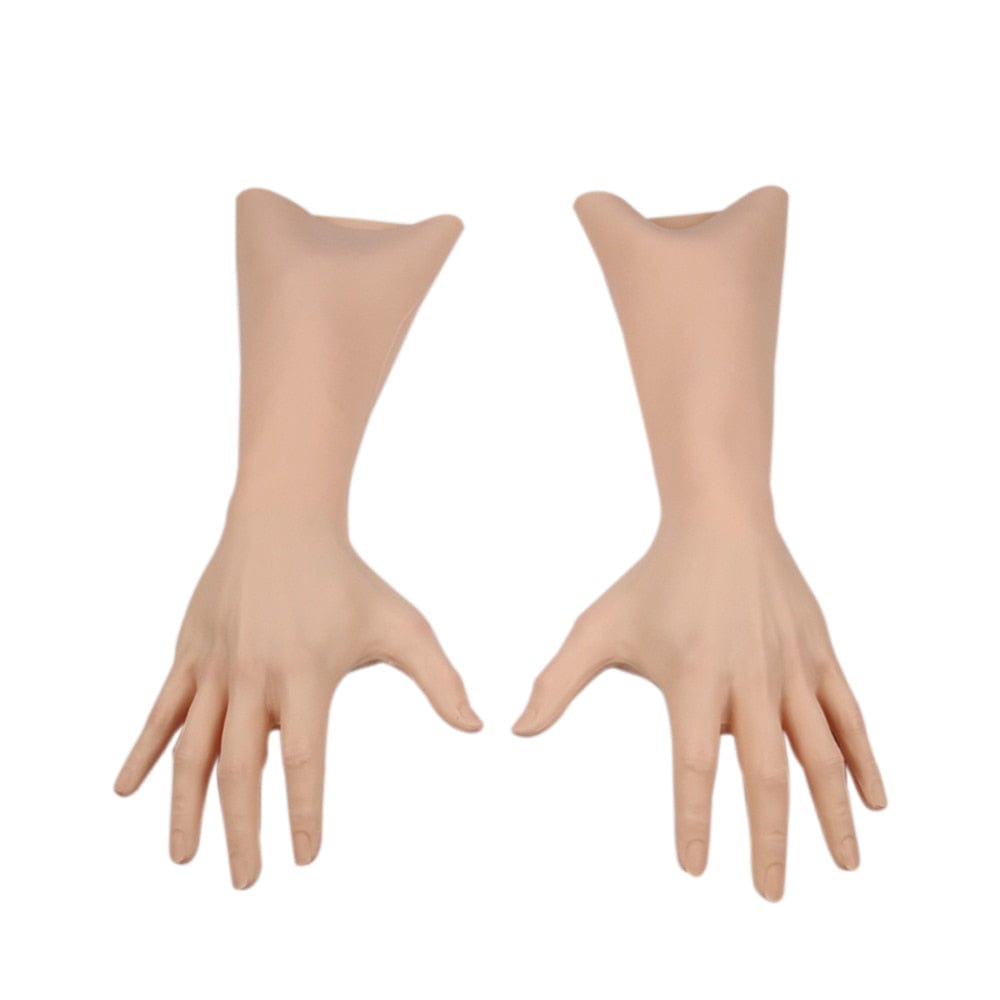 Artificial Skin Female Hand Silicone Crossdresser Gloves 1 Pair for Cosplay Corssdress - SANBULE