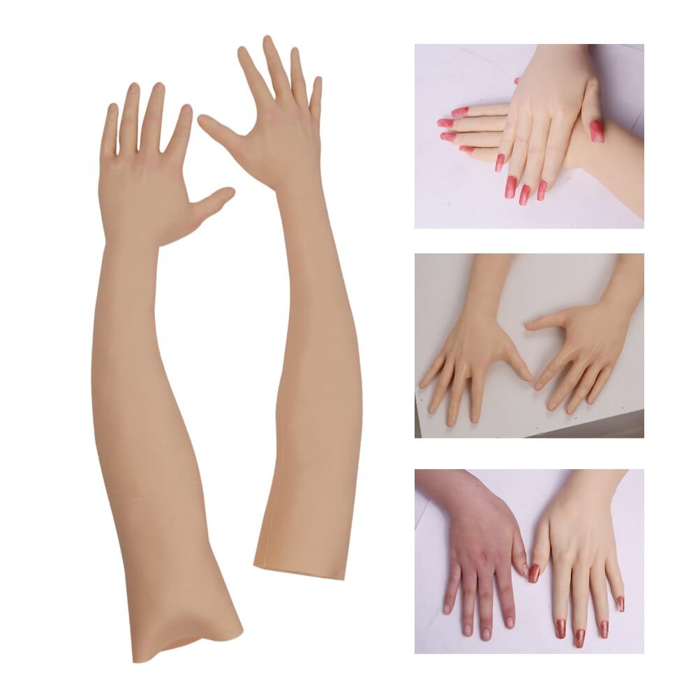 Artificial Skin Female Hand Silicone Crossdresser Gloves 1 Pair for Cosplay Corssdress - SANBULE