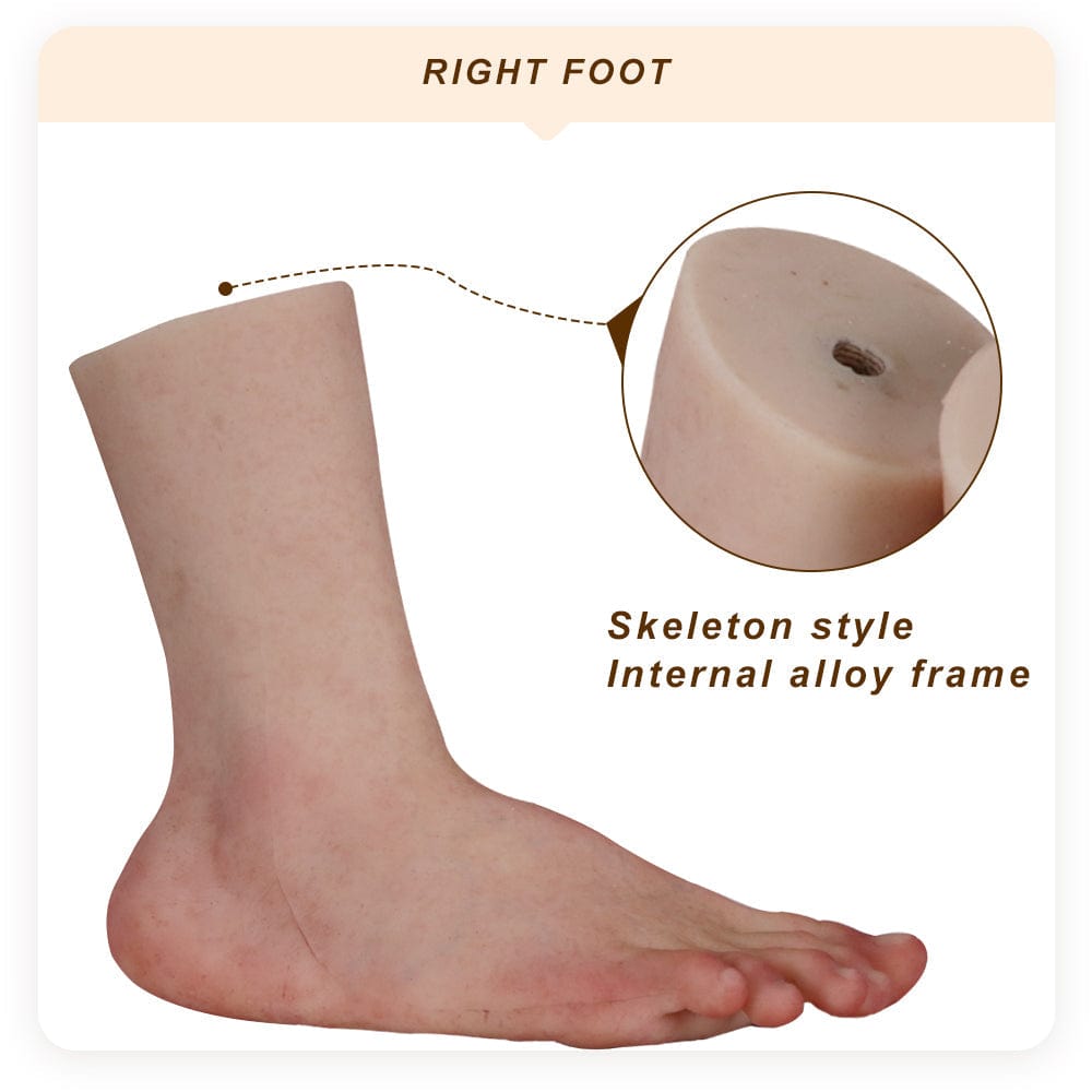 Simulation hand model Foot model reddish skin color exhibit foot fetish silicone props Real Shape sexy female foot model - SANBULE