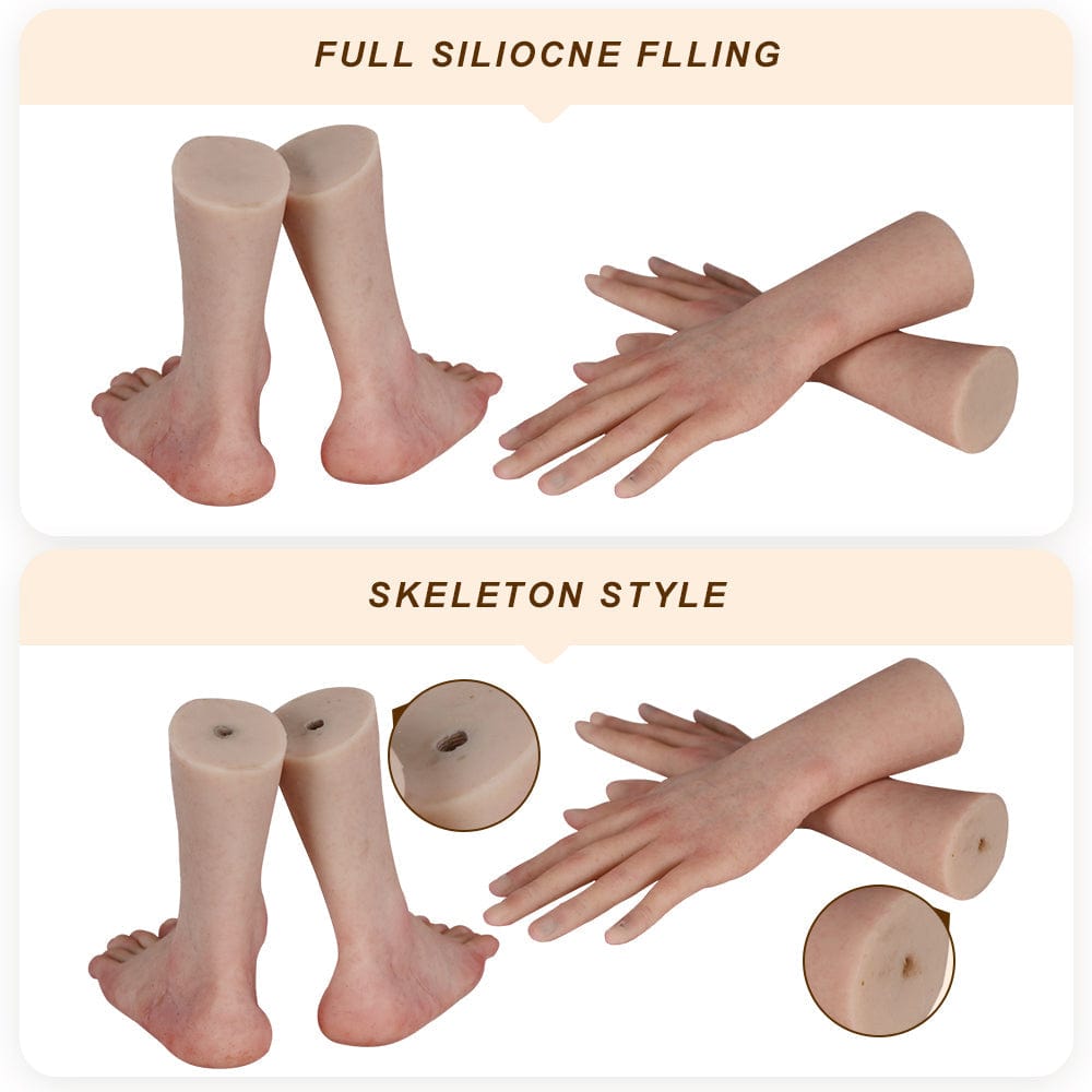 Simulation hand model Foot model reddish skin color exhibit foot fetish silicone props Real Shape sexy female foot model - SANBULE