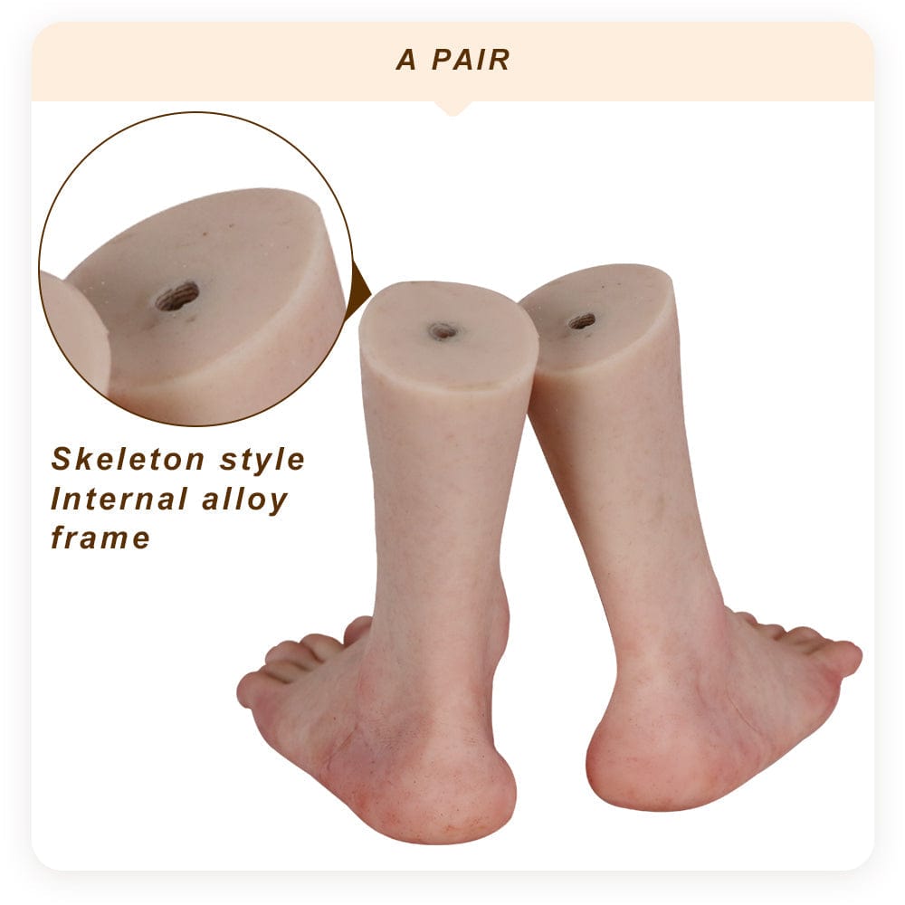 Simulation hand model Foot model reddish skin color exhibit foot fetish silicone props Real Shape sexy female foot model - SANBULE
