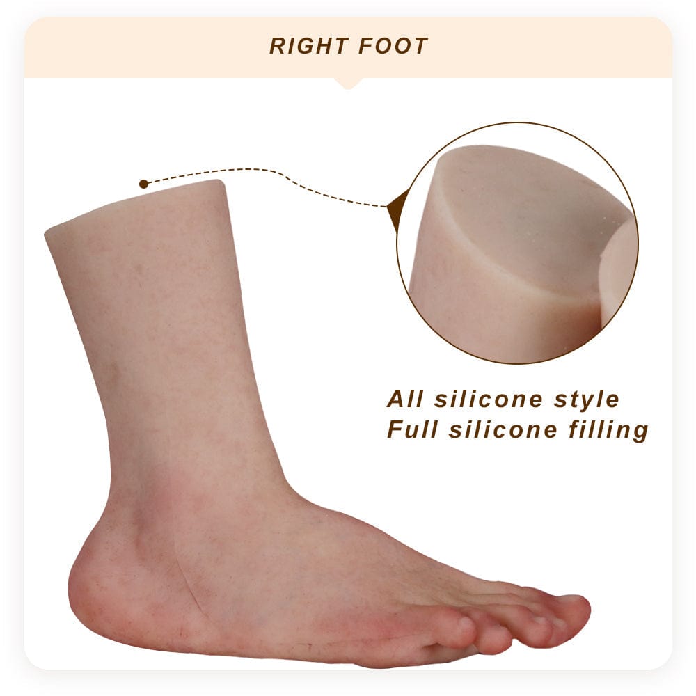 Simulation hand model Foot model reddish skin color exhibit foot fetish silicone props Real Shape sexy female foot model - SANBULE