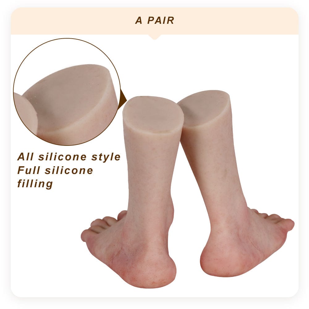 Simulation hand model Foot model reddish skin color exhibit foot fetish silicone props Real Shape sexy female foot model - SANBULE