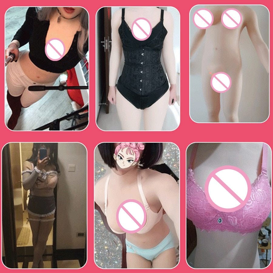Fake Boobs Silicone Bodysuit For Transvestites Crossdressers 4th generation - SANBULE