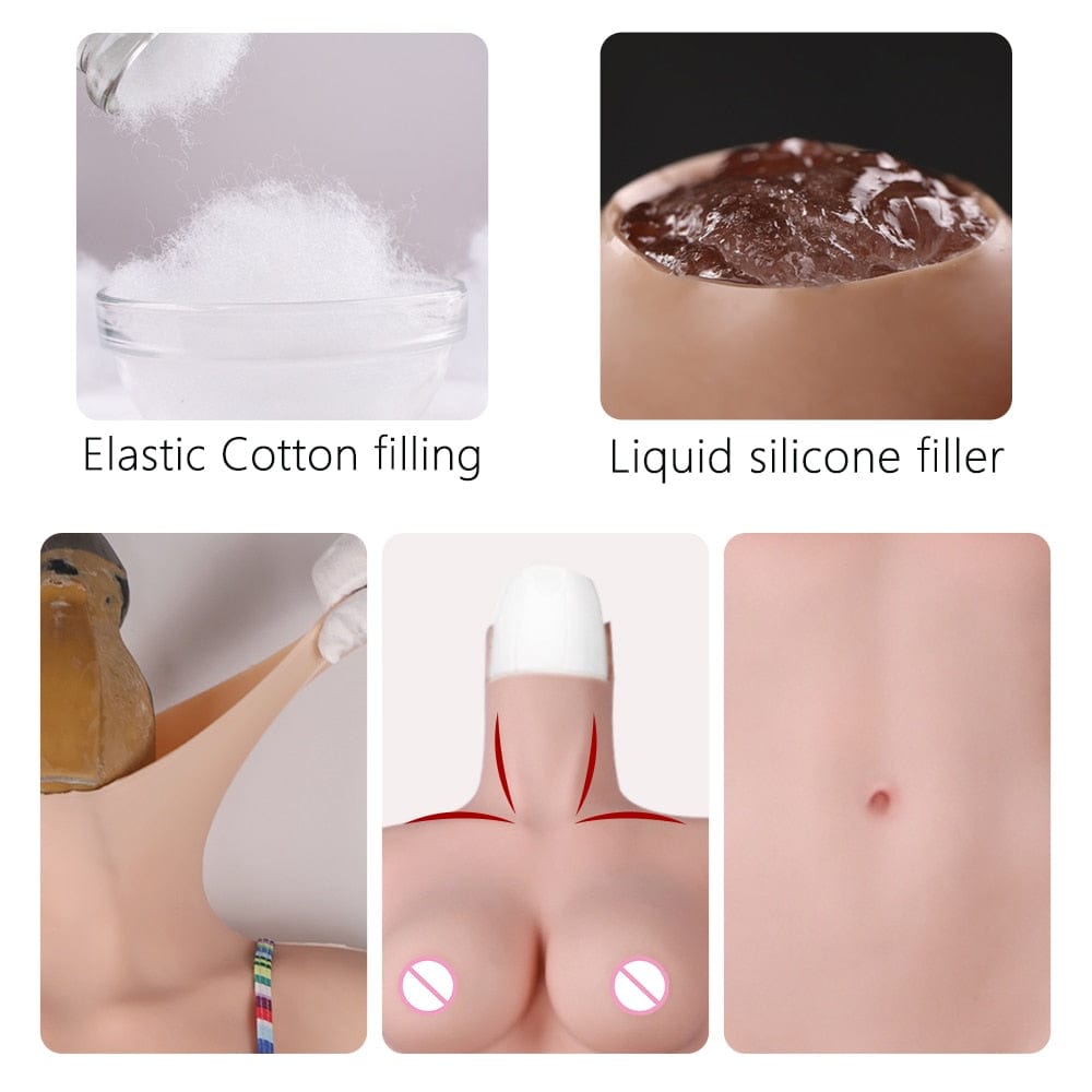 Fake Boobs Silicone Bodysuit For Transvestites Crossdressers 4th generation - SANBULE