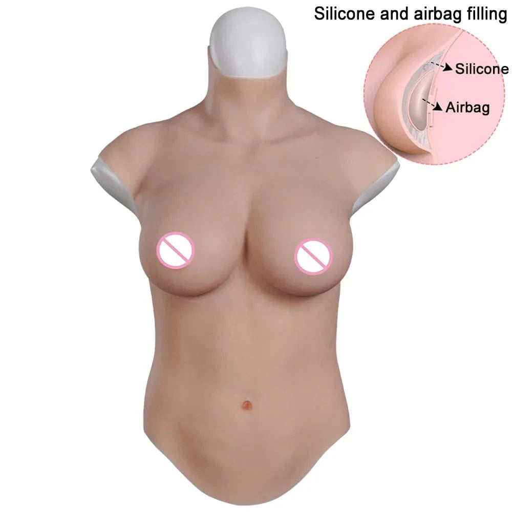 8th Half Bodysuit Realistic Silicone Breast - SANBULE