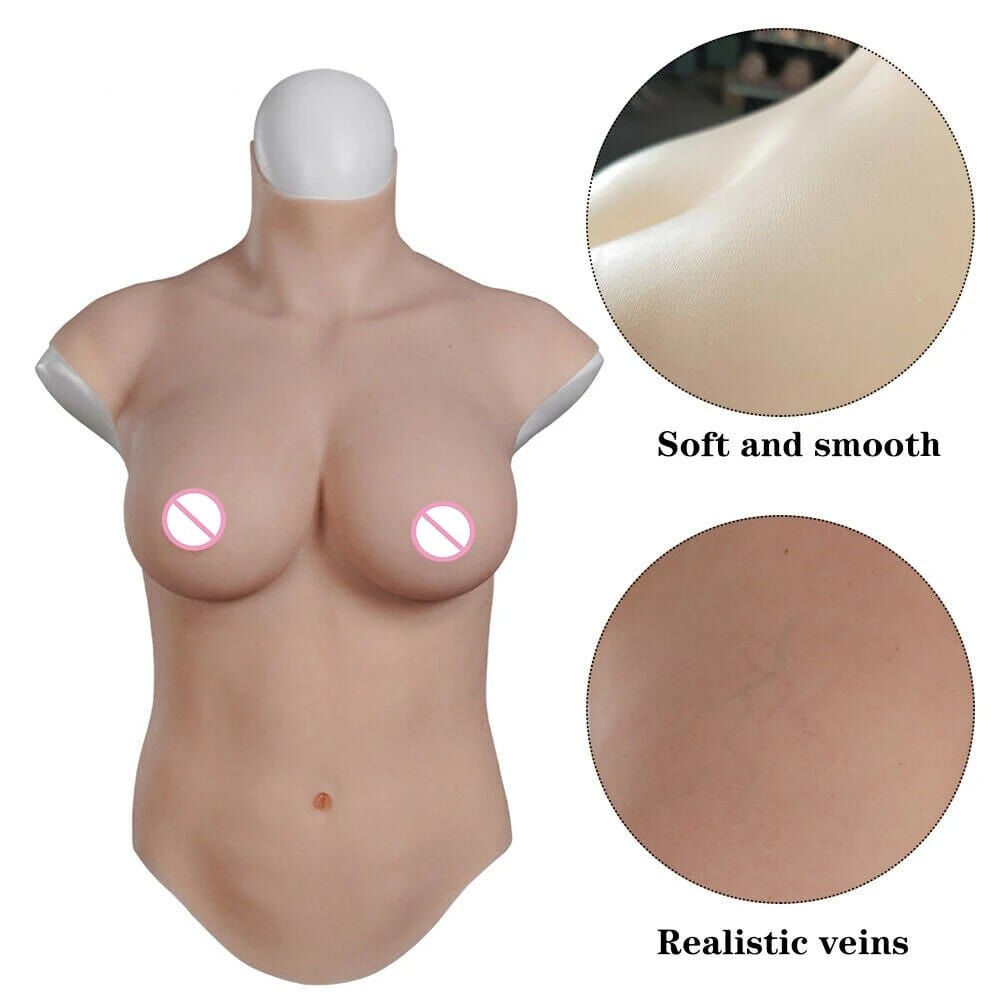8th Half Bodysuit Realistic Silicone Breast - SANBULE