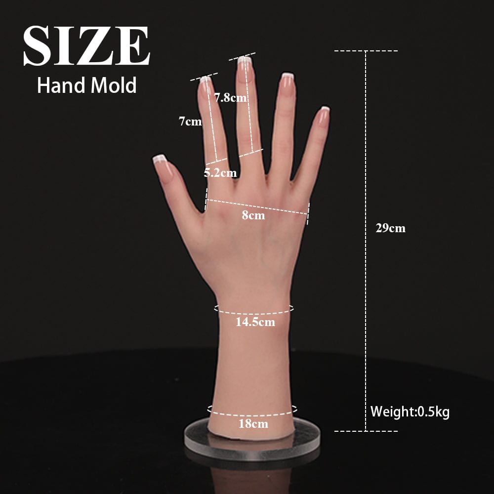 Silicone Female Hand Mannequin 1 Pair Life Size Hand Model Jewelry Display - SANBULE