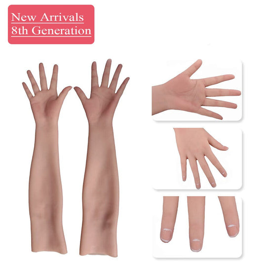 65cm Realistic Female Silicone Gloves With Veins For Cosplay - SANBULE