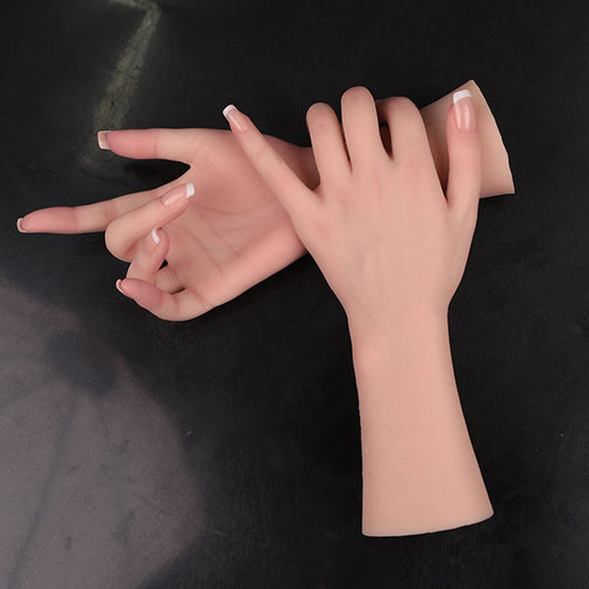 Silicone Female Hand Mannequin 1 Pair Life Size Hand Model Jewelry Display - SANBULE