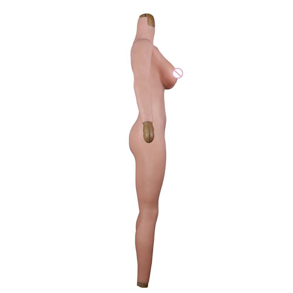 Silicone Bodysuit Silicone Breast and Vagina With Sleeves Buttocks Pad Fake Pussy for T-girl - SANBULE
