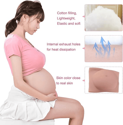 100% Artificial 8th Silicone Fake Pregnant Soft Belly Realistic Silicone Pregnancy Jelly Belly For Crossdresser Unisex Cosplay - SANBULE