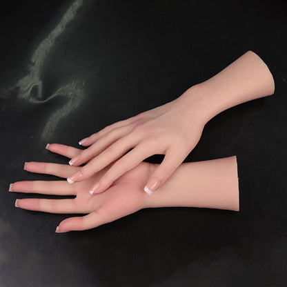 Silicone Female Hand Mannequin 1 Pair Life Size Hand Model Jewelry Display - SANBULE