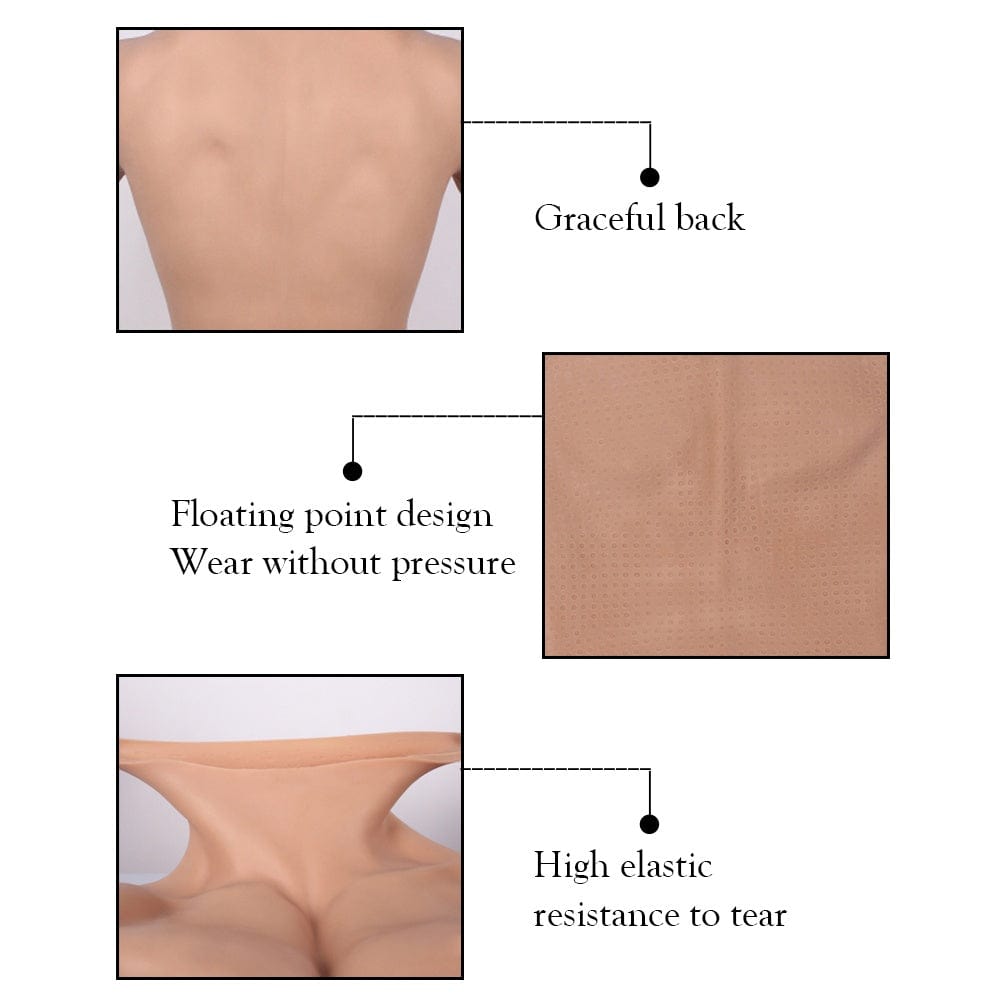 6thSilicone Chest Muscle Abdominal Fake Muscle Suit Vest For Crossdresser Cosplay - SANBULE