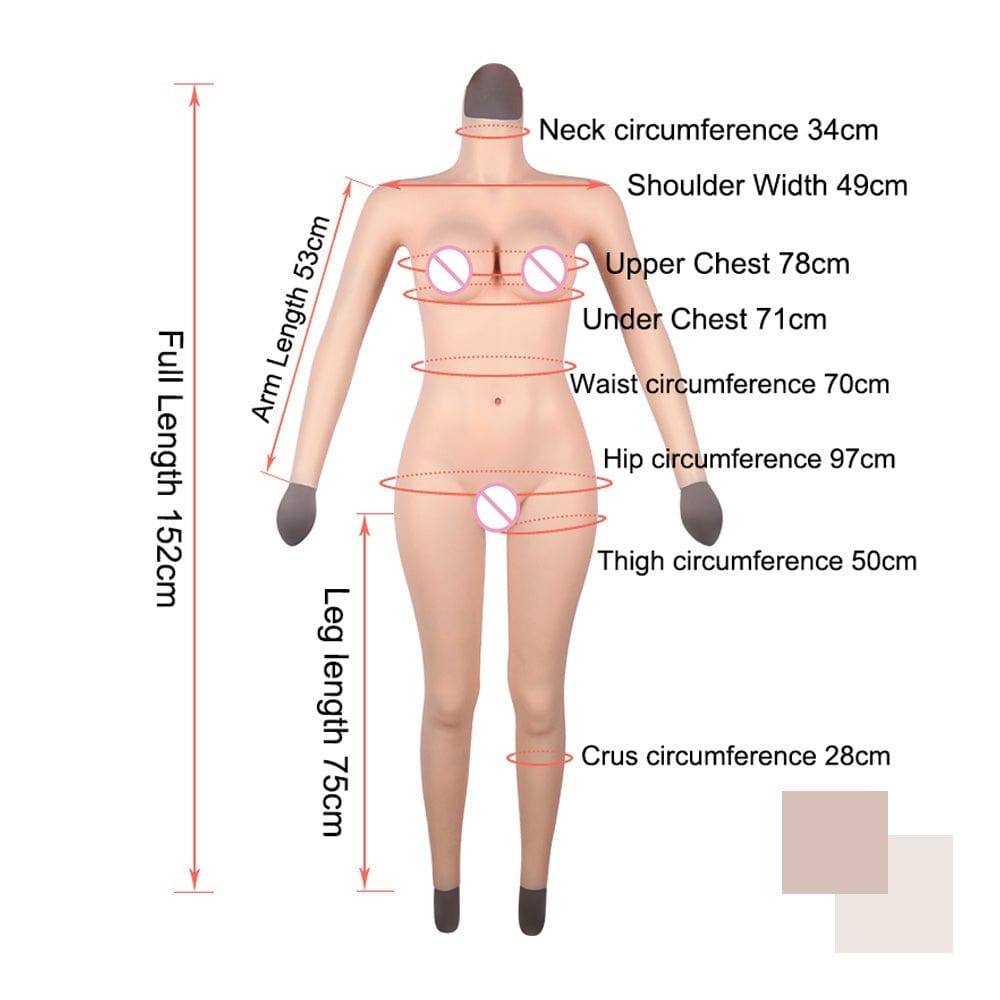 4th Silicone Fullbody Suit D Cup Breast - SANBULE
