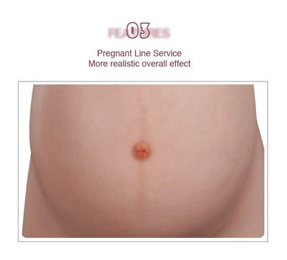 8th Realistic Silicone Fake Belly Artificial Soft Pregnancy Belly With Breasts For Crossdresser Shemale Belly Movie Prop - SANBULE