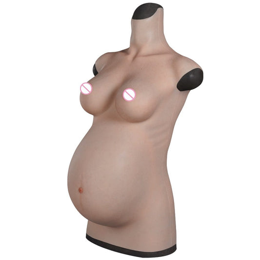 8th Realistic Silicone Fake Belly Artificial Soft Pregnancy Belly With Breasts For Crossdresser Shemale Belly Movie Prop - SANBULE
