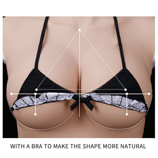 7th Plus size Oil Free Realistic Silicone Breast Forms Chest Plate - SANBULE