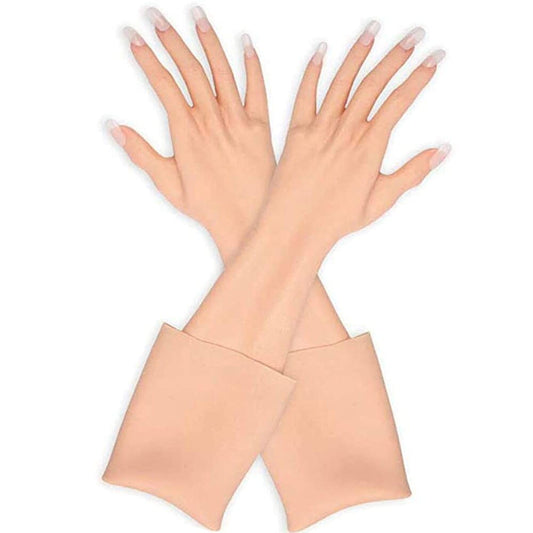 Artificial Skin Female Hand Silicone Crossdresser Gloves 1 Pair for Cosplay Corssdress - SANBULE