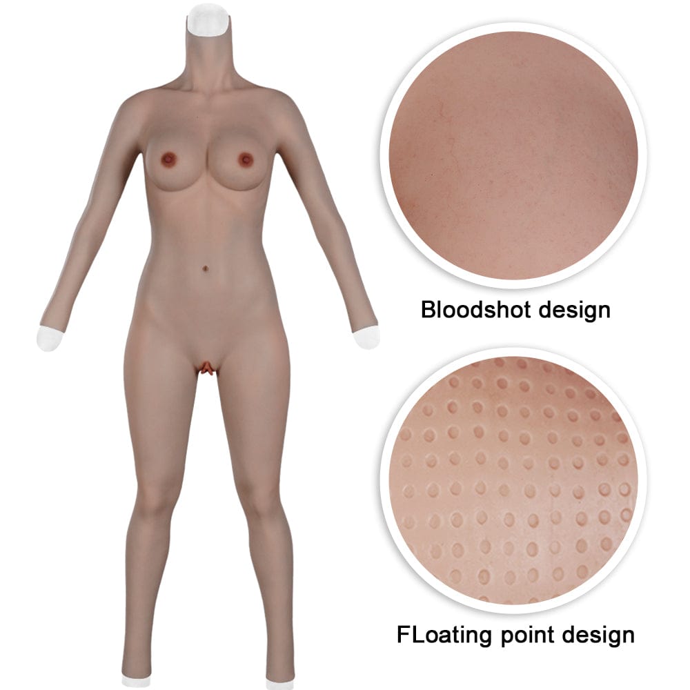 9th Oil-Free Silicone Bodysuit Makeup With Cool Floating Pussy Pussy For Transgender Shemale Boobs Plate Male To Female - SANBULE