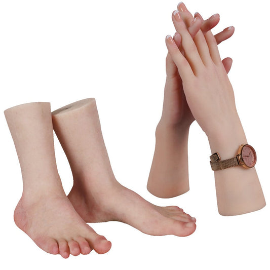 Simulation hand model Foot model reddish skin color exhibit foot fetish silicone props Real Shape sexy female foot model - SANBULE