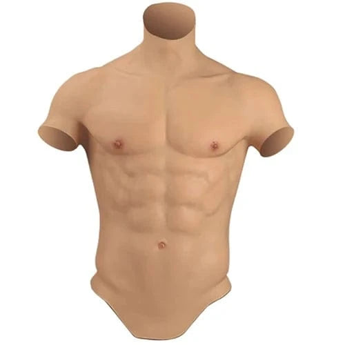 8th Upgraded Silicone Muscle Suit Breastplate Fake Chest Muscle - SANBULE