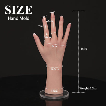 Silicone Female Hand Mannequin 1 Pair Life Size Hand Model Jewelry Display - SANBULE