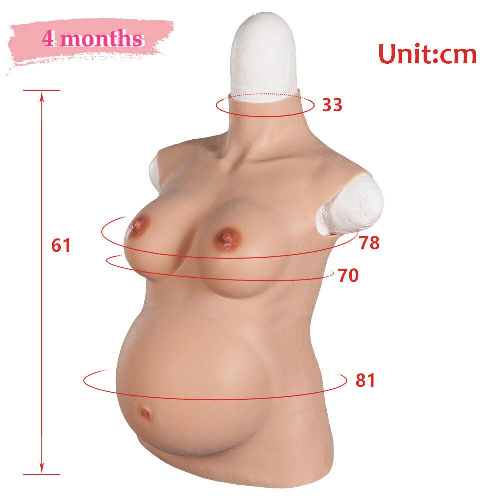 4th Generation 4/6/9 Months Pregnant Fake Chest With Belly Pregnancy simulation - SANBULE
