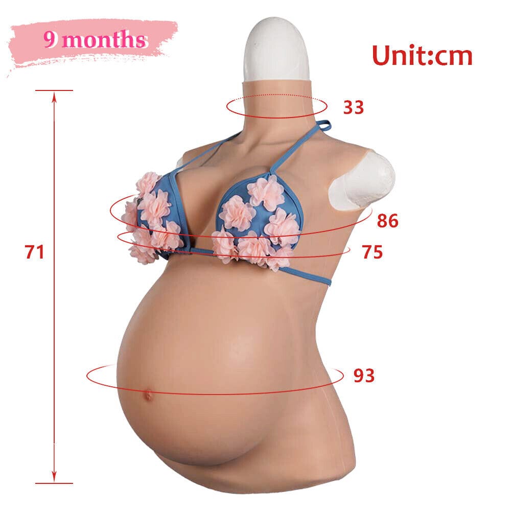 4th Generation 4/6/9 Months Pregnant Fake Chest With Belly Pregnancy simulation - SANBULE