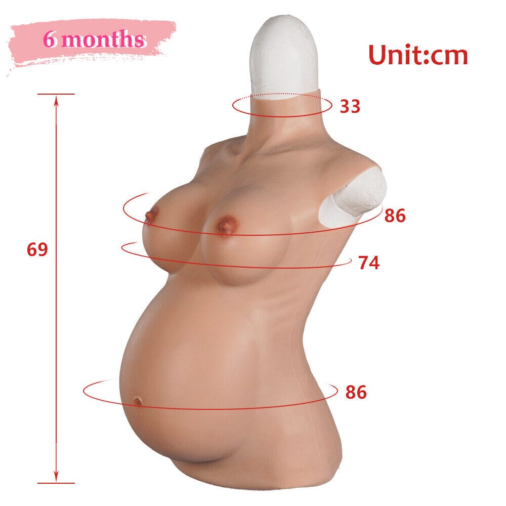 4th Generation 4/6/9 Months Pregnant Fake Chest With Belly Pregnancy simulation - SANBULE